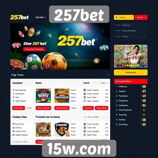 Interface do site 257bet é intuitiva e acessível