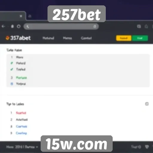 Avaliação da interface do usuário do site 257bet